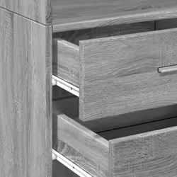 vidaXL Highboard Sideboard Cabinet Storage Cupboard Black Engineered Wood - grey sonoma - Additional view 6