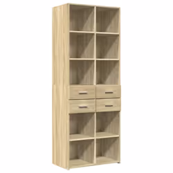 vidaXL Highboard Sideboard Cabinet Storage Cupboard Brown Oak Engineered Wood - sonoma oak
