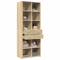 vidaXL Highboard Sideboard Cabinet Storage Cupboard Brown Oak Engineered Wood - sonoma oak