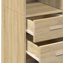vidaXL Highboard Sideboard Cabinet Storage Cupboard Brown Oak Engineered Wood - sonoma oak - Additional view 6