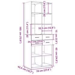 vidaXL Highboard Sideboard Cabinet Storage Cupboard Brown Oak Engineered Wood - sonoma oak - Additional view 8