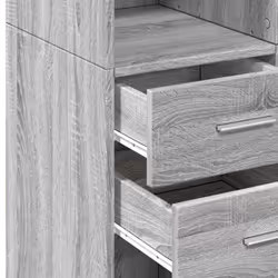 vidaXL Highboard Sideboard Cabinet Storage Cupboard Brown Oak Engineered Wood - grey sonoma - Additional view 6