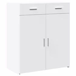 vidaXL Sideboard Storage Cupboard Cabinet Highboard Brown Oak Engineered Wood - white