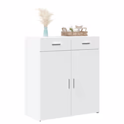 vidaXL Sideboard Storage Cupboard Cabinet Highboard Brown Oak Engineered Wood - white