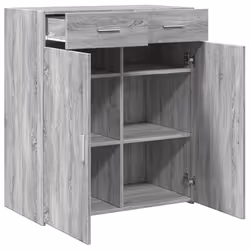 vidaXL Sideboard Storage Cupboard Cabinet Highboard Brown Oak Engineered Wood - grey sonoma - Additional view 6