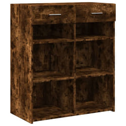 vidaXL Sideboard Storage Cupboard Cabinet Highboard Brown Oak Engineered Wood - smoked oak