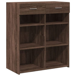 vidaXL Sideboard Storage Cupboard Cabinet Highboard Brown Oak Engineered Wood - brown oak