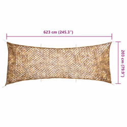 vidaXL Camouflage Net with Storage Bag Camping Camo Net Hunting Sunshade Sand - 623 x 203 cm