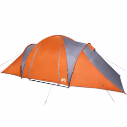 vidaXL Family Tent Dome Lightweight Camping Dome Tent Waterproof - grey and orange - Additional view 4