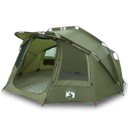 vidaXL Fishing Tent 5-Person Lightweight Tent Camping Tent Shelter Waterproof - olive green