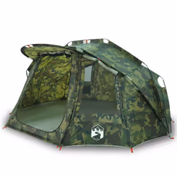 vidaXL Fishing Tent 5-Person Lightweight Tent Camping Tent Shelter Waterproof - camouflage