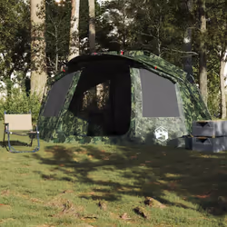 vidaXL Fishing Tent 5-Person Lightweight Tent Camping Tent Shelter Waterproof - camouflage