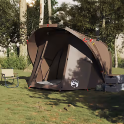 vidaXL Fishing Tent 4-Person Brown Waterproof tent fishing shelter