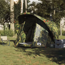 vidaXL Fishing Tent 4-Person Waterproof Lightweight Tent Camping Tent Shelter - camouflage