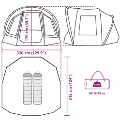 vidaXL Fishing Tent 2-Person Waterproof Lightweight Tent Camping Tent Shelter - green