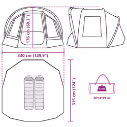 vidaXL Fishing Tent 2-Person Waterproof Lightweight Tent Camping Tent Shelter - camouflage