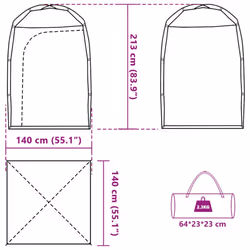 vidaXL Shower Tent Privacy Tent Toilet Tent Shelter Olive Green Waterproof - blue