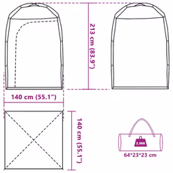 vidaXL Shower Tent Privacy Tent Toilet Tent Shelter Olive Green Waterproof - grey - Additional view 3