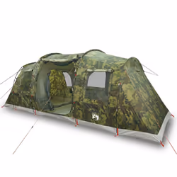 vidaXL Family Tent Tunnel 6-Person Camping Tent Lightweight Tent Waterproof - camouflage