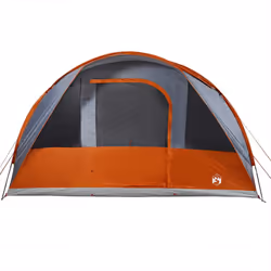 vidaXL Camping Tent Tunnel 5-Person Lightweight Tent Beach Tent Waterproof - grey and orange - Additional view 6