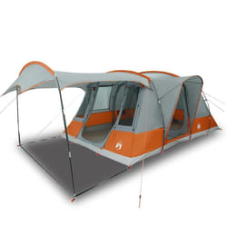 vidaXL Camping Tent Tunnel 5-Person Waterproof Lightweight Tent Dome Tent - grey and orange