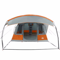 vidaXL Camping Tent Tunnel 5-Person Waterproof Lightweight Tent Dome Tent - grey and orange - Additional view 5
