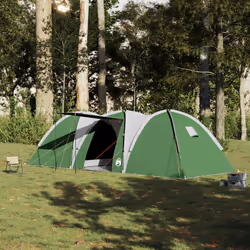 vidaXL Family Tent Dome 8-Person Waterproof Camping Tent Lightweight Tent - green