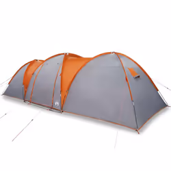vidaXL Family Tent Dome 8-Person Waterproof Camping Tent Lightweight Tent - grey and orange