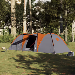 vidaXL Family Tent Dome 8-Person Waterproof Camping Tent Lightweight Tent - grey and orange