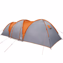 vidaXL Family Tent Dome 8-Person Waterproof Camping Tent Lightweight Tent - grey and orange - Additional view 4