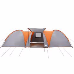 vidaXL Family Tent Dome 8-Person Waterproof Camping Tent Lightweight Tent - grey and orange - Additional view 5