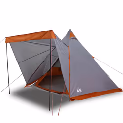 vidaXL Family Tent Tipi 6-Person Camping Lightweight Tent Dome Tent Waterproof - grey