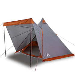 vidaXL Family Tent Tipi 6-Person Camping Lightweight Tent Dome Tent Waterproof - grey