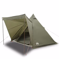 vidaXL Family Tent Tipi 6-Person Camping Lightweight Tent Dome Tent Waterproof - olive green