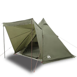 vidaXL Family Tent Tipi 6-Person Camping Lightweight Tent Dome Tent Waterproof - olive green