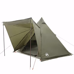 vidaXL Family Tent Tipi 6-Person Camping Lightweight Tent Dome Tent Waterproof - olive green