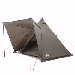 vidaXL Family Tent Tipi 6-Person Camping Lightweight Tent Dome Tent Waterproof - brown