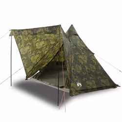 vidaXL Family Tent Tipi 6-Person Camping Lightweight Tent Dome Tent Waterproof - camouflage