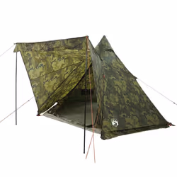 vidaXL Family Tent Tipi 6-Person Camping Lightweight Tent Dome Tent Waterproof - camouflage