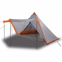 vidaXL Family Tent Tipi 6-Person Camping Lightweight Tent Dome Tent Waterproof - grey