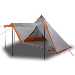 vidaXL Family Tent Tipi 6-Person Camping Lightweight Tent Dome Tent Waterproof - grey