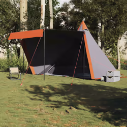vidaXL Family Tent Tipi 6-Person Camping Lightweight Tent Dome Tent Waterproof - grey
