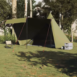 vidaXL Family Tent Tipi 6-Person Camping Lightweight Tent Dome Tent Waterproof - olive green