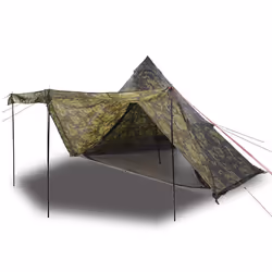 vidaXL Family Tent Tipi 6-Person Camping Lightweight Tent Dome Tent Waterproof - camouflage