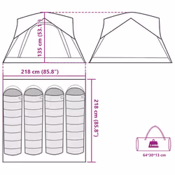 vidaXL Camping Tent Cabin 4-Person Patio Lightweight Tent Dome Tent Waterproof - green