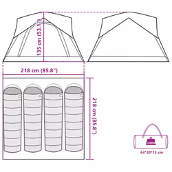 vidaXL Camping Tent Cabin 4-Person Patio Lightweight Tent Dome Tent Waterproof - blue