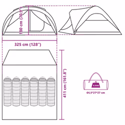 vidaXL Family Tent Tunnel 6-Person Waterproof Camping Tent Lightweight Tent - blue