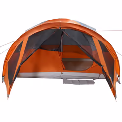 vidaXL Family Tent Tunnel 6-Person Waterproof Camping Tent Lightweight Tent - grey and orange - Additional view 6