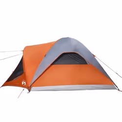 vidaXL Family Tent Tunnel 6-Person Waterproof Camping Tent Lightweight Tent - grey and orange - Additional view 7
