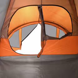 vidaXL Family Tent Tunnel 6-Person Waterproof Camping Tent Lightweight Tent - grey and orange - Additional view 9